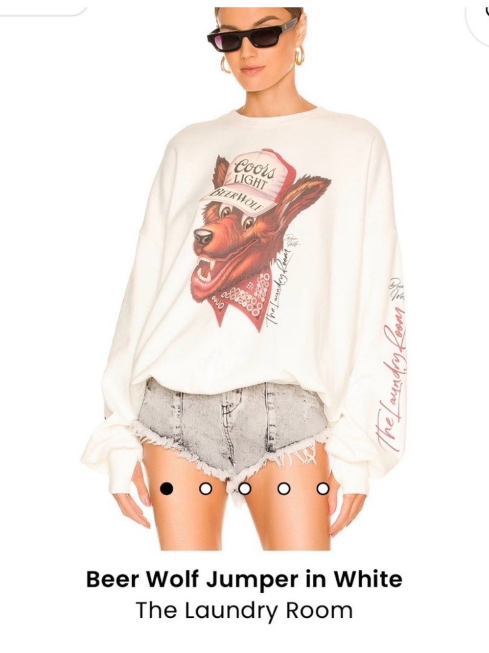The Laundry Room White Beer Wolf Graphic Sweatshirt